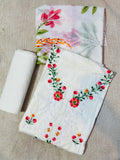 Floral Embroidered Cotton Suit Set unstitch