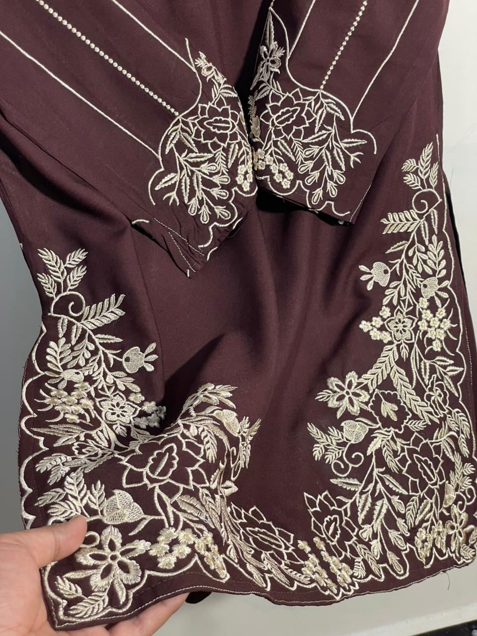 Elegant Maroon Embroidered Pakistani Suit